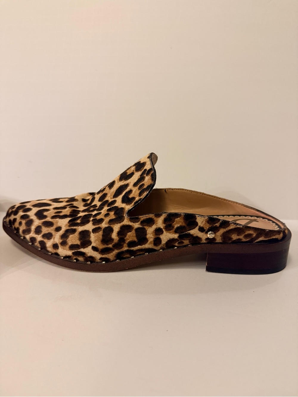 Sam Edelman Leopard Print Slip-On Mule - Tan & Black